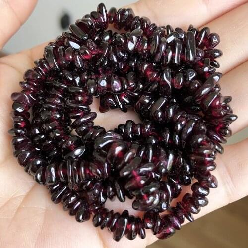 5-8MM Irregular Shape Freeform Chip Natural Stone Beads Dark Red Garnet For Jewelry Making DIY Bracelet Necklace 33'Strands