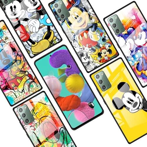 Mickey and Minnie cute for Samsung Galaxy Note 20 Ultra 10 Lite Plus 9 8 5G A70 A50 A40 A30 A20 Tempered Glass Phone Case