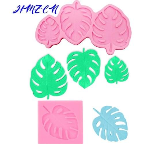 2PCS Banana Leaf Shaped Fondant Tools Gummy Silicone Molds Cake Decorating Mould Gumpaste Craft Dessert Pink Baking Pan