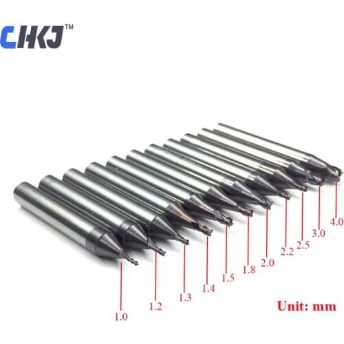 CHKJ Cemented Carbide 3 Flutes End Mill Cutter Staight Bits For WENXING DEFU MODEN All Vertical Key Cutting Machine 1.0mm-2.0mm