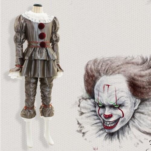 Pennywise Halloween Costume It Clown Adult Cosplay Costume Halloween Party Suit For Man and Female