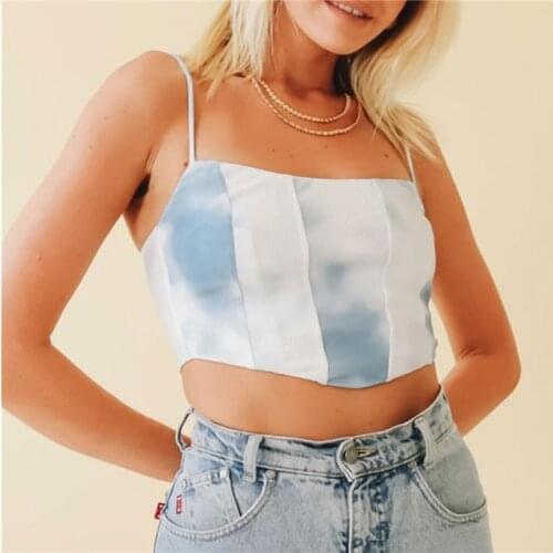 Crop Top Women Tank Tops Tie-dye 2021 Sleeveless Gothic Clothes Harajuku y2k Sexy Summer Vests for Women