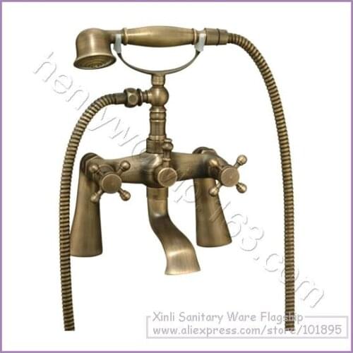 L15229 - Luxury Deck Mounted Bronze Finish Brass Material of Stand Bathtub Mixer