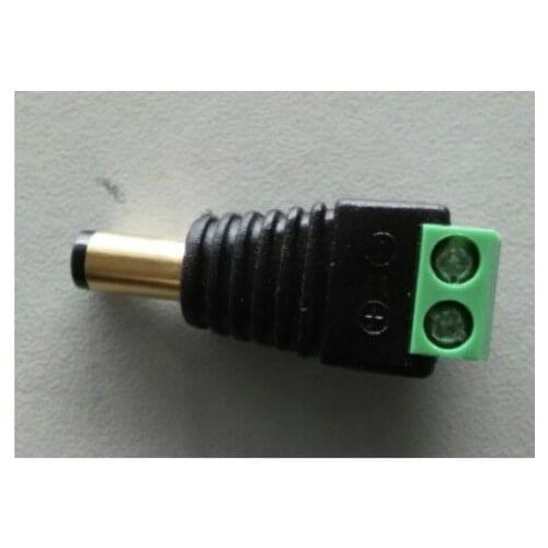 Lihmsek Green 2.1mm Golden DC Connector Male CCTV Power BNC Connector for Security Camera CCTV Accessories