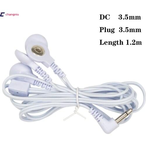 50pcs/lot DC3.5MM line Button 4 in 1 way electrode wires/cable for digital therapy machine,slimming massager