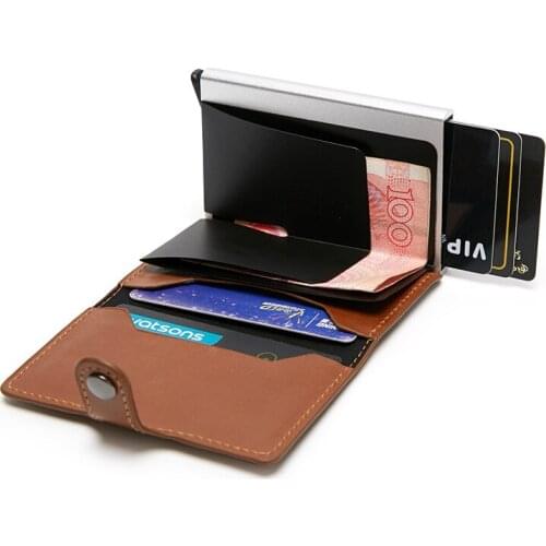 Men Credit Card Holders Business ID Card Case Fashion Automatic RFID Card Holder Aluminium Bank Card Wallets