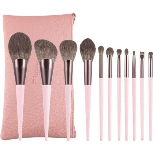 Anmor 11Pcs Makeup Brushes Set Professional Highlighting Powder Contour Eye Shadow Blending Brush High Quality Make Up Brushes