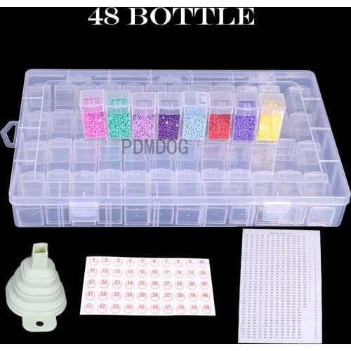 NEW 48/40 Bottles diamond painting storage box, portable bead storage box 60pcs container diamond painting accessories