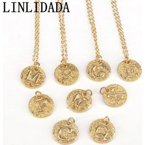 10Pcs, Gold Color Initial Letter Necklaces For Women Boho Jewellery Minimalism Alphabet A-Z Letter Pendant Necklaces Gifts