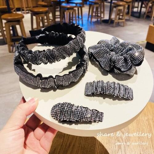 Ruoshui Woman Fashion Full Crystal Hairband Hairpins Hair Ties Women Hair Accessories Lady Hair Clips Bezel Ornaments Headwear