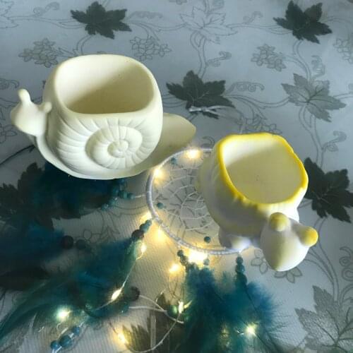 3D Resin Animal Snail Turtle Vase Molds Handmade Silicone Flower Pot Making Cement Mold Concrete Clay Mould