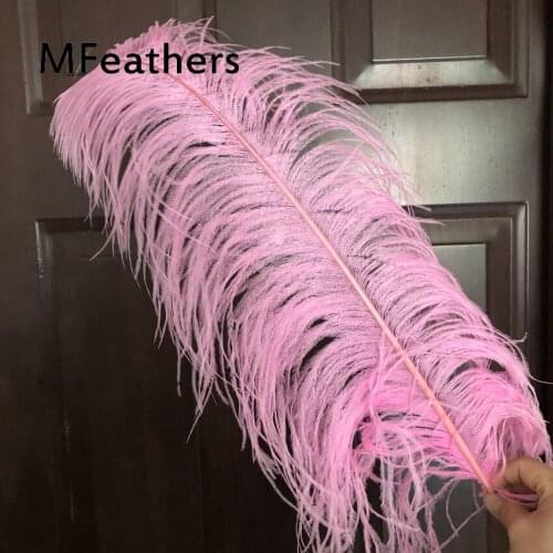 Thick Rod Ostrich Feathers Pink Colour Dyed Natural Ostrich plumas 50-55cm 20-22inches Wedding Christmas Halloween Decorations
