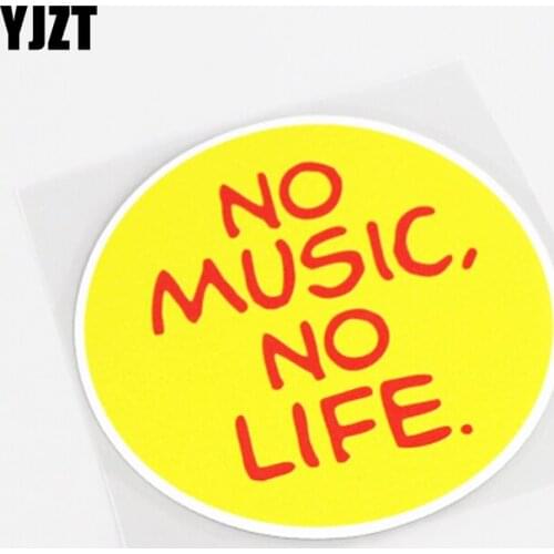 YJZT 10CM*10CM Fun NO MUSIC NO LIFE PVC Decal Decoration Car Sticker 13-0554
