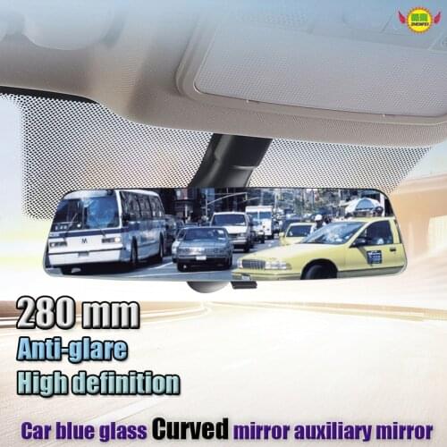 Car interior mirror auto accessories clip on rear view mirrors 2.5D blue covex wide angle driving safety universal glass mirror