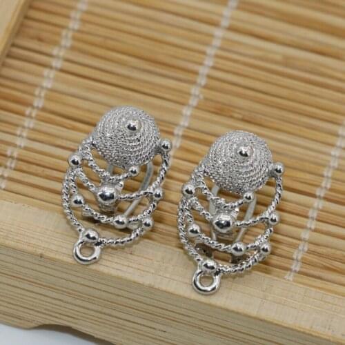 Fashion women weddings party gift 12*21mm stud earrings for carving fine high quality silver-color jewelry free shipping B2820