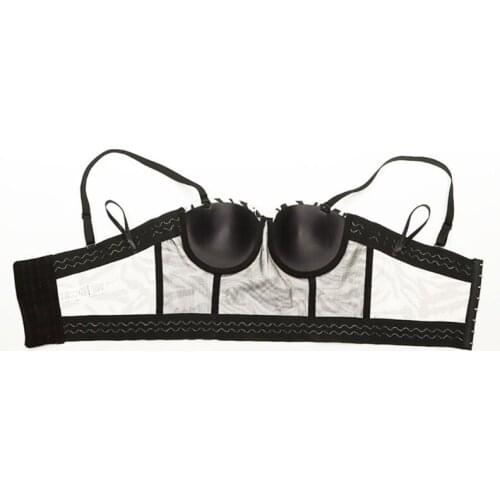 Y166 Women Sexy Spaghetti Strap Bustier Bra Vintage Zebra Striped Pattern Push Up Camisole Vest Club Party Fish Boned Corset Top