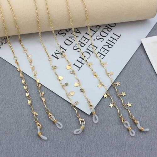 Gold Tassel Glasses Chain Women Men Eyeglass Cord Star Pendent Sunglasses Cord Retainer Holder Eyewear Lanyard Neck Strap Rope