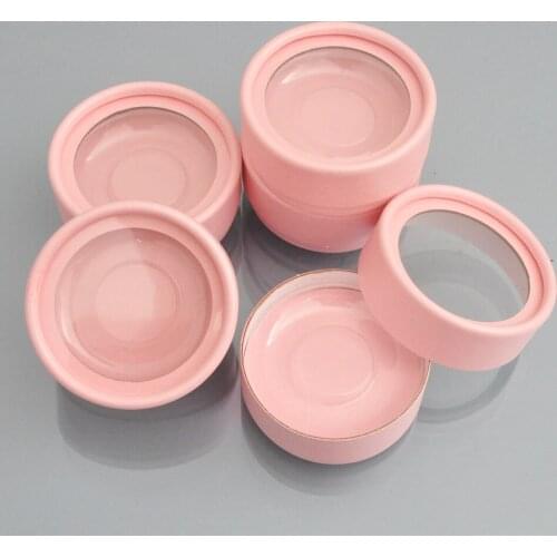 100pcs Wholesale False Eyelash Box Packaging lash Boxes Custom Logo free Fake 3d Mink eyelashes Round Pink empty case Faux Cils