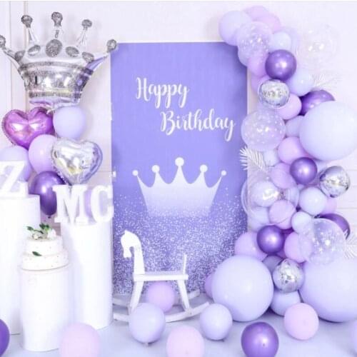 125pcs Purple Series Latex Balloon Garland Combination Holiday Event Layout Birthday Party DIY Creative Background Decoration