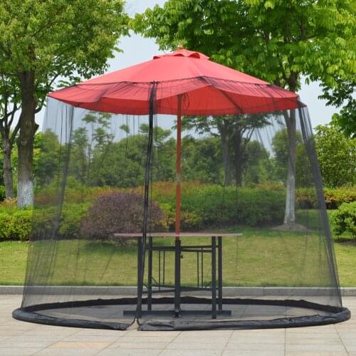 300x230CM Patio Umbrella Cover Zippered Mosquito Netting Screen Table Umbrella Canopy Garden Deck Furniture for Outdoor Bar