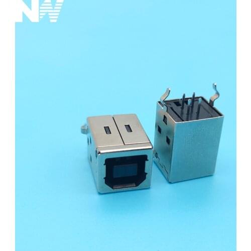 5Pcs Copper Material Usb Printer Female Interface Type B Straight Needle 180 Degree Vertical High-Quality Connector