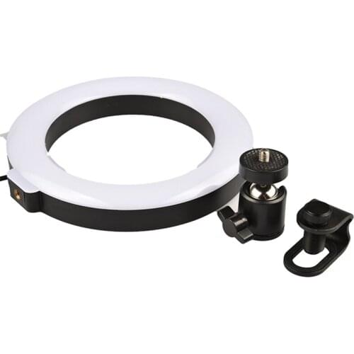 6Inch Laptop Ring Light with Clamp, Video Led Lighting Kit, 10 Brightness Level Led Desktop Light for Meeting, Selfie