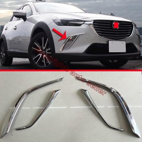 ABS Chrome Front Fog Light Lamp Trim Molding Bezel Garnish For Mazda CX-3 2015 2016 2017