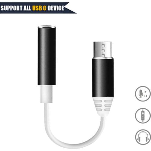 Type C to 3.5mm Earphone Jack Adapter USB-C To 3.5 AUX Audio Cable USB C For iPad Pro 2018 Huawei All Type-C Calling Adaptador
