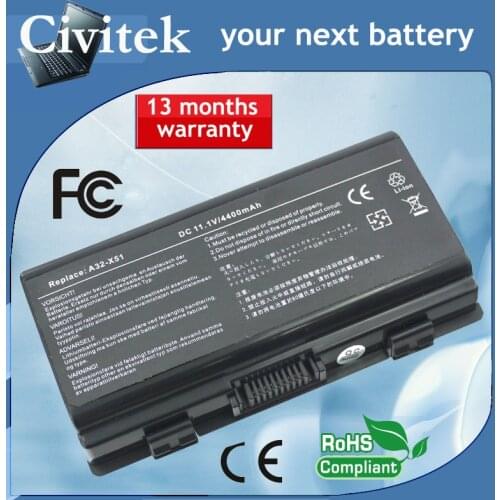Laptop battery for Asus X51H X51L X51R X51RL X58 X58C X58L X58Le A31-T12 A32-T12 A32-X51