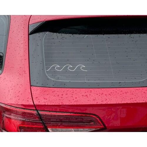 BK Home Wave Design White Car Sticker-1