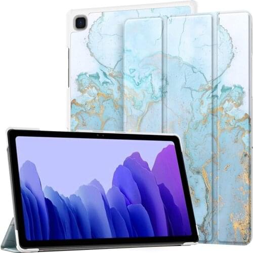 EasyAcc Case for Samsung Galaxy Tab A7 10.4 2020 PU Leather Case with Stand Function Blue Marble,Rose Gold T500 / T505 / T507