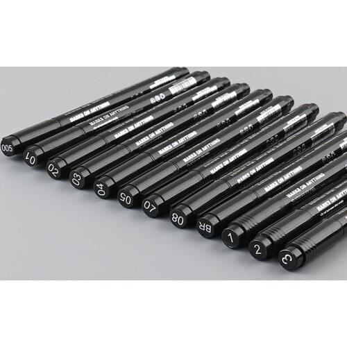 Black Fine Tip Sketch Pen Drawing Line Comic Anime Art Waterproof Painting Pen Home Paint By Number Pens
