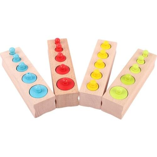 Cylinder Educational Aids Cognitive Sensory Building Blocks for Infants and Children