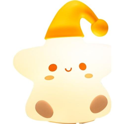 Pat Lights Star Silicone Stars Kid Battery Powered Child Gift Christmas Wedding Home Party Room 50% 100% Warm Light& 7 Colors