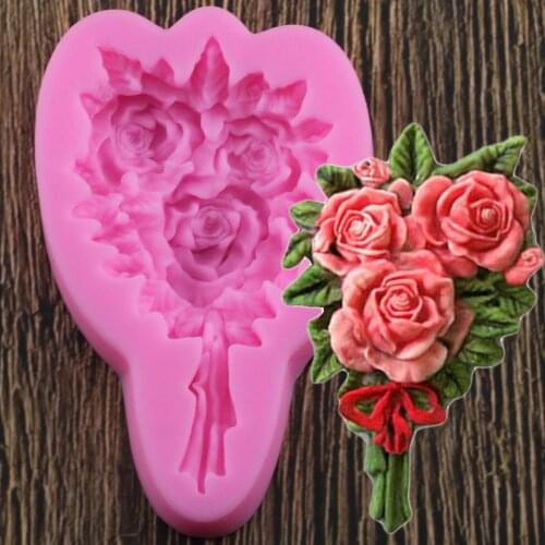 Flower Shape 3D Fondant Cake Silicone Mold Food Grade Mastic Confeitaria Chocolate Pastry Candy Clay Making Tools
