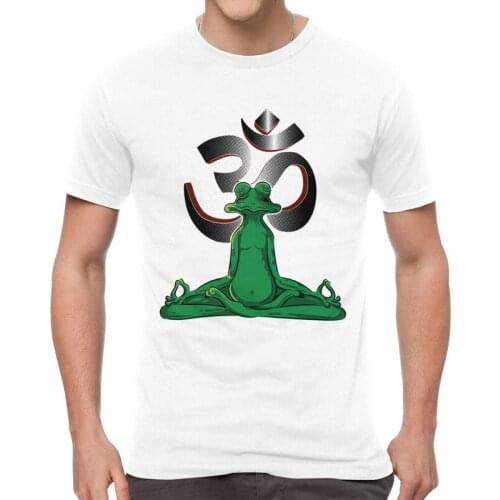 Yoga Chakra Meditation Tshirts Men Streetwear Tees Top Cotton T Shirt Short Sleeve Funny Om Frog Yoga T-shirts Gift Idea Clothes