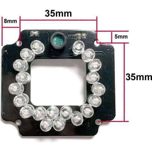 10X 20 LEDs 5mm Infrared 90 Degrees Bulbs 850nm 20Leds IR Board Illuminator For CCTV Camera