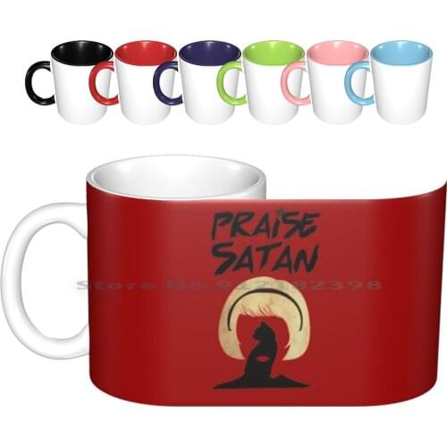 Praise Satan Ceramic Mugs Coffee Cups Milk Tea Mug Chilling Adventures Of The Teenage Witch Spellman Aunt Aunt Archie Comics