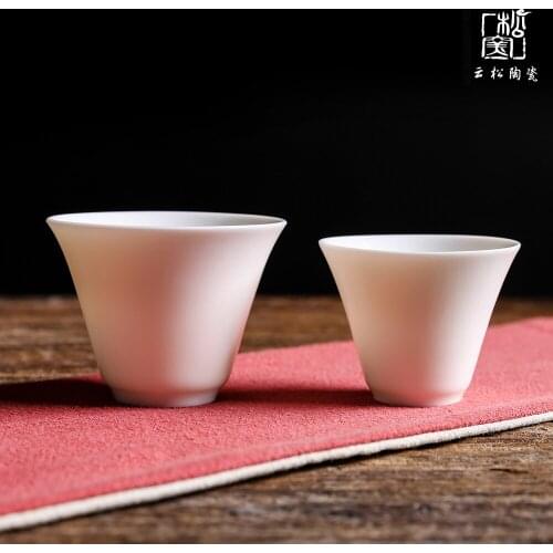 Dehua Ceramic Whiteware Tea Set Jade Porcelain Teacup Small Number Kung Fu Tea Cup Ceramic Teacups Single Cup Tea Set Siteel