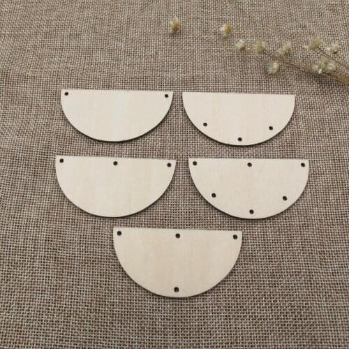 63mm x 32mm Unfinished Wood Earrings Blanks Classic Half Circle Shape Cutouts Plywood For DIY Crafts Jewel Base Making