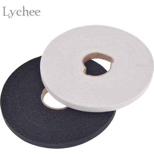 Lychee Life 100m 1cm Width Adhesive Interlinings White Black Fabric Iron On Single-sided Sewing Material For Garemets