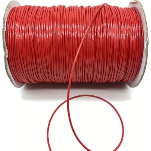 0.5/0.8/1.0/1.5/2mm Red Waxed Cord Rope PU Leather Thread String Necklace Rope For Jewelry Making DIY Shamballa Bracelet