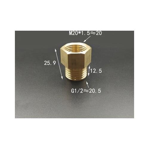 M20*1.5 Female Thread x 1/2" BSP Male Thread Connection Brass Pipe Fitting Adapter Coupler Connector For Pressure Gage