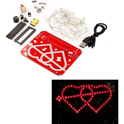 Diy led electronic clock kit LED heart DIY making kit learn kit Creative gifts led diy electronic kit dual heart