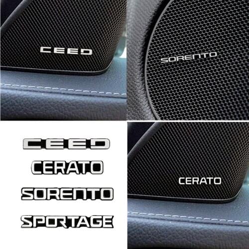 10pcs car audio decorate 3D Aluminum Badge Emblem Sticker For KIA Ceed Sorento Cerato Sportage Rio Soul K2 K3 K5 Car Styling