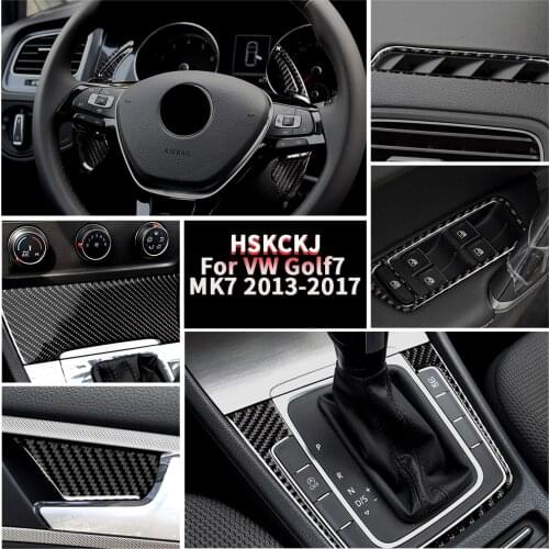 For Volkswagen VW Golf 7 MK7 2013 2014 2015 2016 2017 Carbon Fiber Sticker Central Control AC Gear Box Headlight Car Accessories