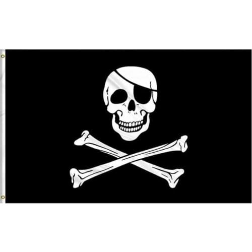 3 X 5 Foot Pirate Flag Sticker - Bright Colors And Fading - Canvas Head And Double Seams - Pirate Flag Polyester practical