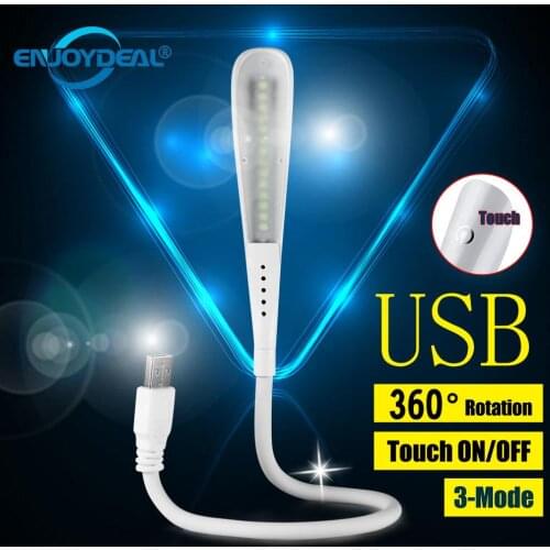 Enjoydeal 14-LED Light Dimmable Desk Lamp Touch-Sensitive Control Flexible Portable Touch LED USB Light Eye Protection