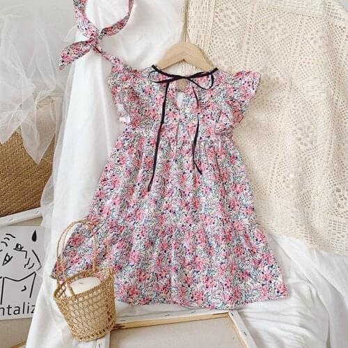 2020 Autumn Casual Solid Girls Dress Flowers Kids Dresses For Girls High Quality Fashion Girl Clothes