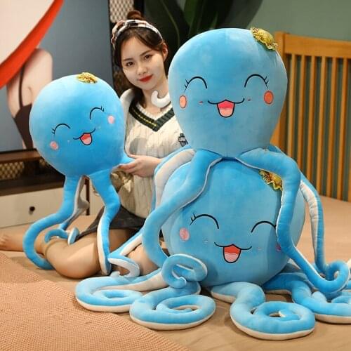 New Arrive 80-100CM Lovely Octopus Plush Toys Cartoon Squid Pillow Stuffed Soft Animal Sleep Cushion For Kids Birthday Gifts